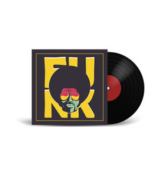 Realistic Vinyl Record With Cover Mockup Disco