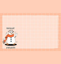 Snow Man Groovy Card In Trendy