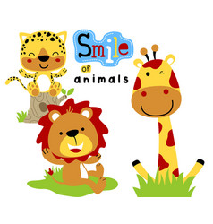 Funny Safari Animals Cartoon