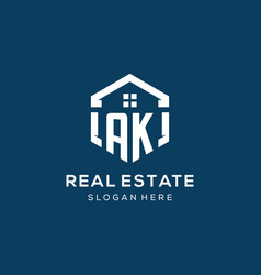 Letter Ak Logo For Real Estate With Hexagon Style