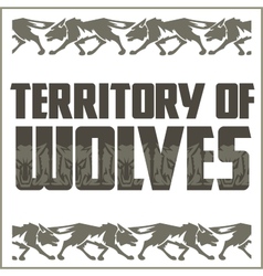 Retro Ornament - Running Wolves And Inscriptions