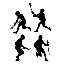 Silhouettes Of Lacrosse Players