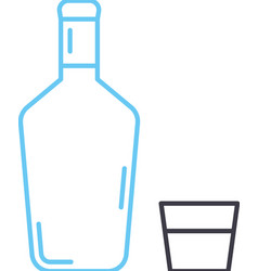 Strong Spirit Drink Line Icon Outline Symbol