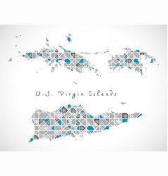 Us Virgin Islands Map Crystal Diamond Style