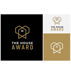 Window Roof House Hexagon Line Ribbon Home Logo