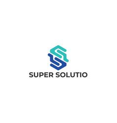 Abstract Blue Letter S Or Ss Logo Design