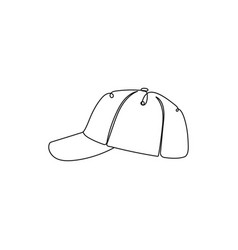 Baseball Cap Sport Hat One Line Art