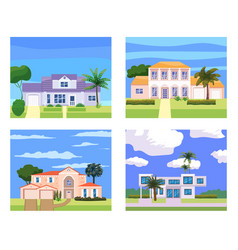 Collection Residential Home Buildings In Landscape