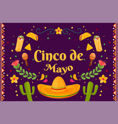 Flat Cinco De Mayo Mexican Holiday Celebration