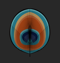 Geometric Stylized Eye Of Peacock Feather