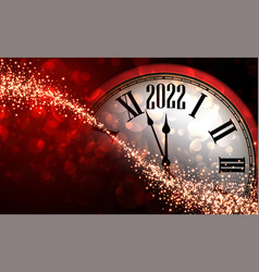 Half Hidden Red New Year Clock Showing 2022