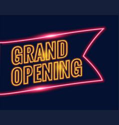 Neon Style Grand Opening Banner Design Background