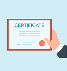 Hand Holding Certificate Flat