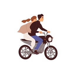 Love Couple Riding Motorcycle Man And Woman