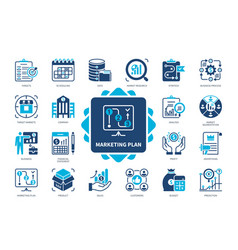 Marketing Plan Solid Icon Set