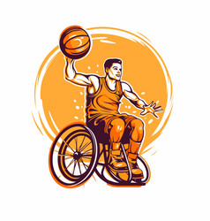 Wheelchair Basketball Player With Ball