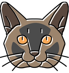 Burmese Cat Cute Pet Color Icon