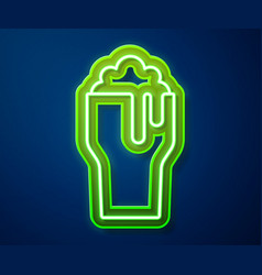 Glowing Neon Line Glass Of Beer Icon Isolated