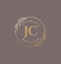 Jc Initials Letter Wedding Monogram Logos