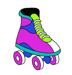 Retro Roller Skate Boot With Wheels 90s Sticker