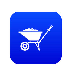 Wheelbarrow Icon Digital Blue