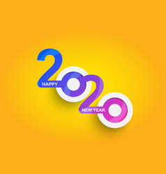 Abstract Happy New Year 2020 Logo Text Design