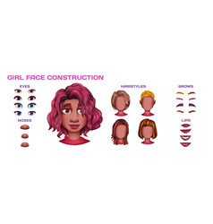 Cartoon Black Woman Face Construction Facial