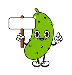 Cute Funny Cucumber With An Inscription Character