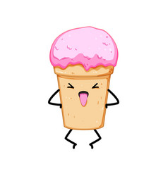 Cute Ice Cream Character Cartoon