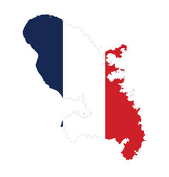 Martinique French Region Flag And Map Logo Design