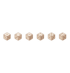 Set Of 6 Wooden Game Dice 3d Casino Clipart