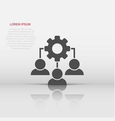 Business Training Icon In Flat Style Gear With