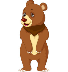 Cute Brown Bear Cartoon Posing