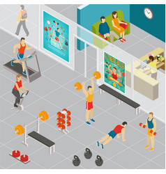 Isometric Gym Room Composition