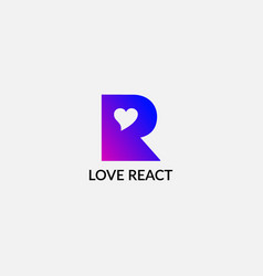 Love React Abstract R Letter Modern Emblem Logo