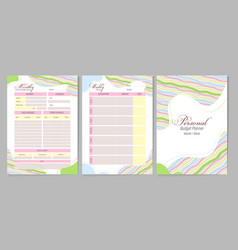 Monthly Weekly Budget Planner Abstract Striped