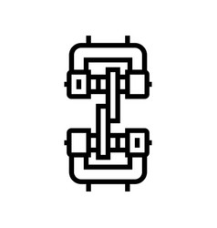 Shear Testing Materials Engineering Line Icon