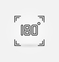 180 Degrees In Square Outline Icon - Angle