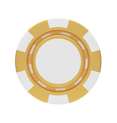 3d Gold And White Casino Chip Rendering Front