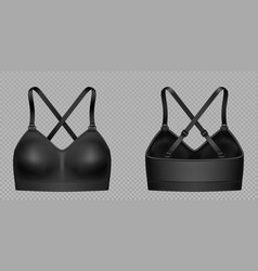 Black Woman Sport Bra Top Mockup Template