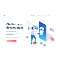 Chatbot App Development Isometric Landing Page