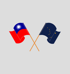 Crossed Flags Of Taiwan And The State Alaska