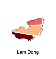 Map Of Lam Dong Modern Outline High Detailed