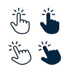 Clicking Finger Icons And Hand Pointer