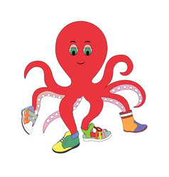 Octopus Trying On Shoes