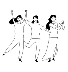 People Dancing And Having Fun In Black And White