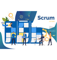 Scrum Team Working On Project In Office