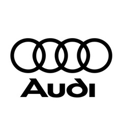 Audi Brand Symbol Logo With Name Black Design