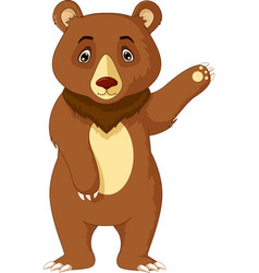 Cute Brown Bear Cartoon Posing