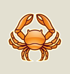 Orange Glossy Crab Or Cancer Icon